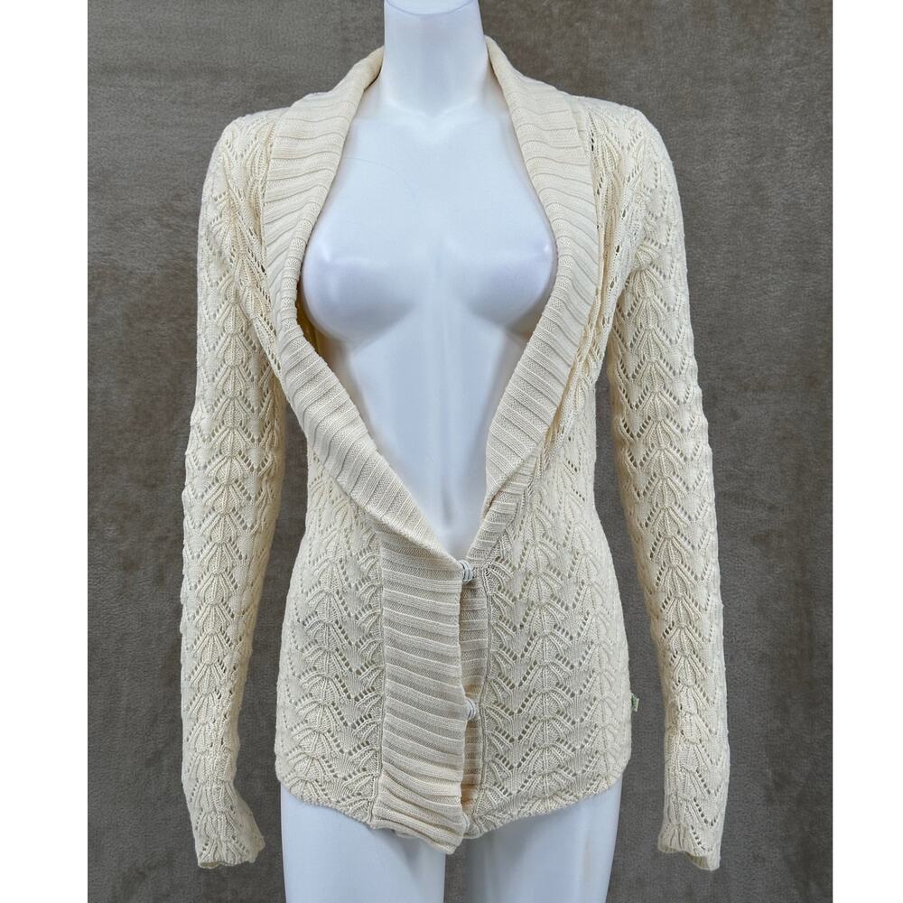 Hollister Sweater Womens Large‎ Cream Knit Cardigan Cotton Y2K Preppy Bella Swan